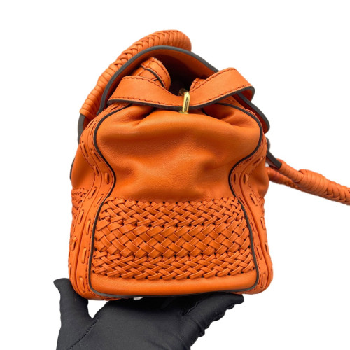 Gucci Woven Handbag Calfskin Orange Gucci Woven Handbag Calfskin Orange