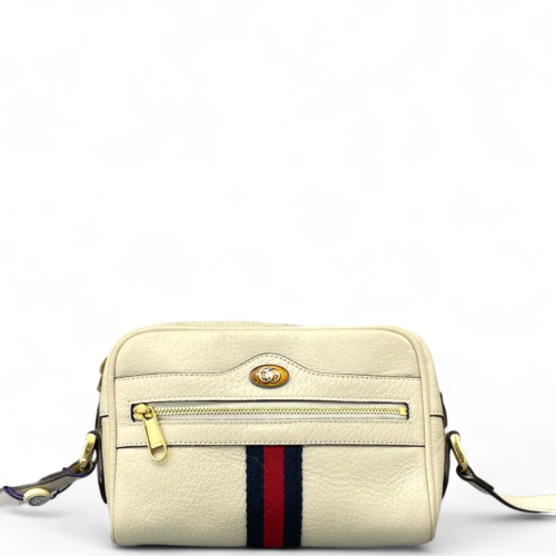Gucci Mini GG Marmont Chain Shoulder Bag Calfskin Ecru