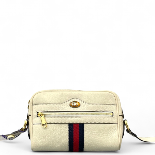 Gucci Mini GG Marmont Chain Shoulder Bag Calfskin Ecru
