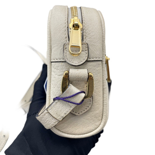 Gucci Mini GG Marmont Chain Shoulder Bag Calfskin Ecru