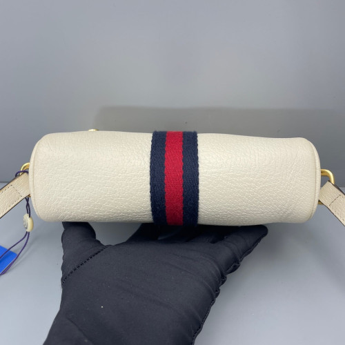 Gucci Mini GG Marmont Chain Shoulder Bag Calfskin Ecru
