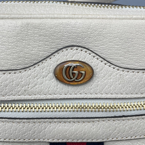 Gucci Mini GG Marmont Chain Shoulder Bag Calfskin Ecru
