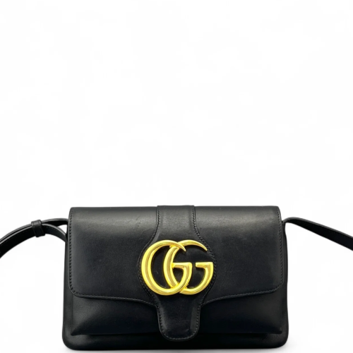 Gucci Small Arli Flap Shoulder Bag Calfskin Black Gucci Small Arli Flap Shoulder Bag Calfskin Black