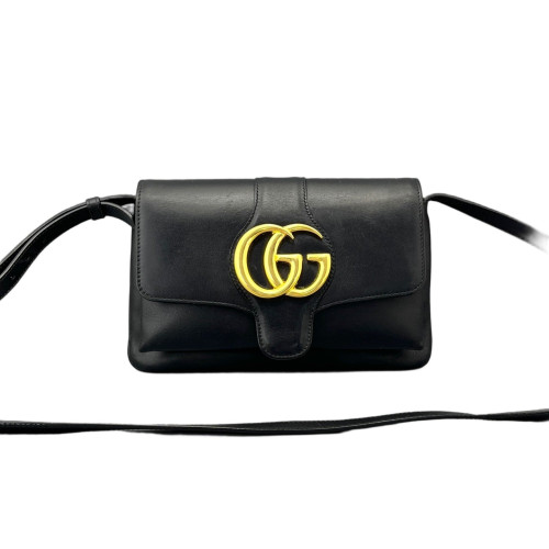 Gucci Small Arli Flap Shoulder Bag Calfskin Black Gucci Small Arli Flap Shoulder Bag Calfskin Black