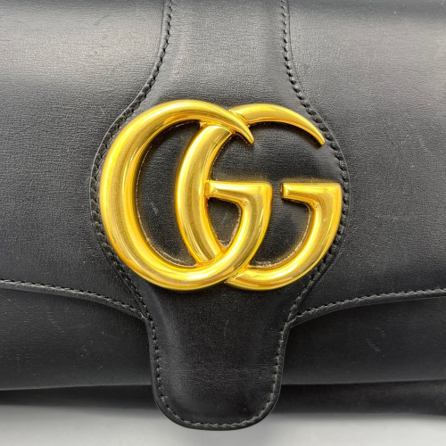 Gucci Small Arli Flap Shoulder Bag Calfskin Black Gucci Small Arli Flap Shoulder Bag Calfskin Black