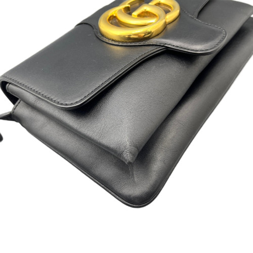 Gucci Small Arli Flap Shoulder Bag Calfskin Black Gucci Small Arli Flap Shoulder Bag Calfskin Black