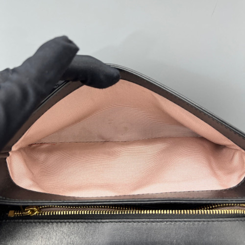 Gucci Small Arli Flap Shoulder Bag Calfskin Black Gucci Small Arli Flap Shoulder Bag Calfskin Black
