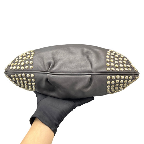 Burberry Studded Hobo Calfskin Black Burberry Studded Hobo Calfskin Black