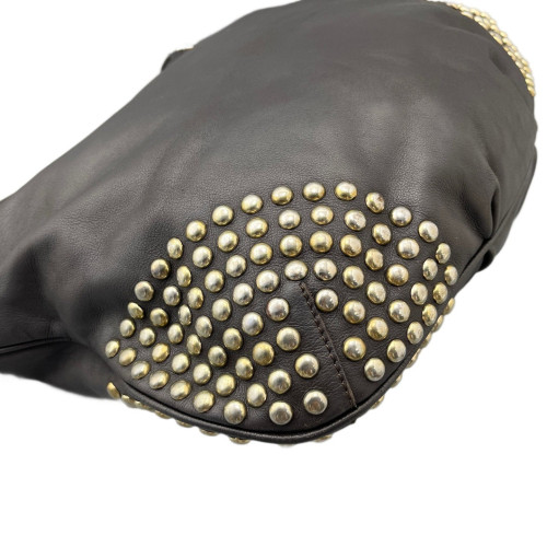 Burberry Studded Hobo Calfskin Black Burberry Studded Hobo Calfskin Black