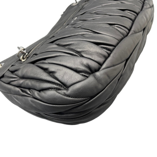 Miu Miu Gaufre Flap Bag Crumpled Lambskin Black Miu Miu Gaufre Flap Bag Crumpled Lambskin Black
