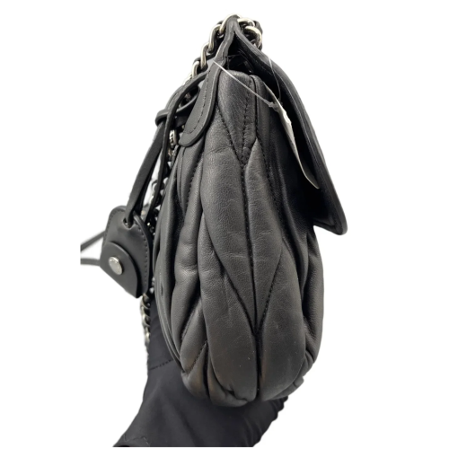 Miu Miu Gaufre Flap Bag Crumpled Lambskin Black Miu Miu Gaufre Flap Bag Crumpled Lambskin Black