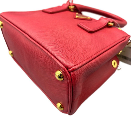 Prada Mini Galleria Double Zip Tote Saffiano Calfskin Red
