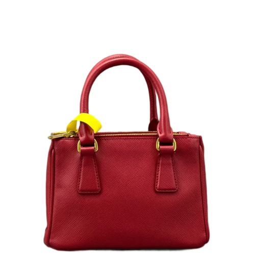Prada Mini Galleria Double Zip Tote Saffiano Calfskin Red