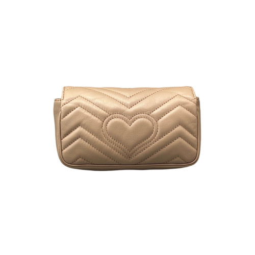 Gucci Super Mini GG Marmont Calfskin Natural Tan