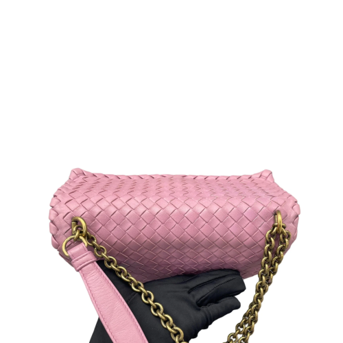 Bottega Veneta Intrecciato Medium Olimpia Shoulder Bag Lambskin Intrecciato Lilac