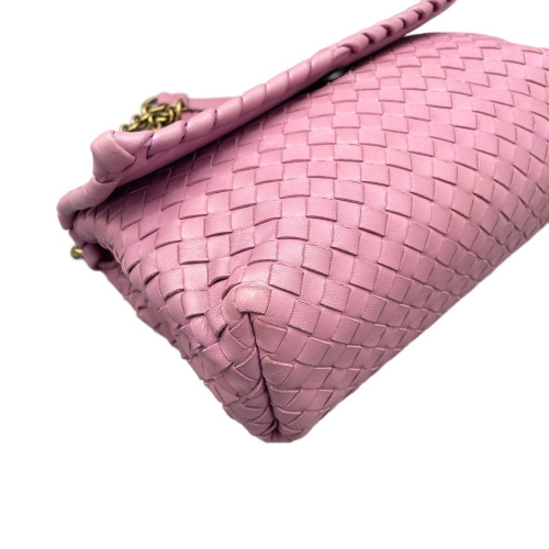 Bottega Veneta Intrecciato Medium Olimpia Shoulder Bag Lambskin Intrecciato Lilac