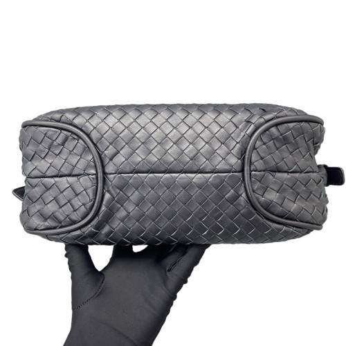 Bottega Veneta Intrecciato Shoulder Bag Calfskin Intrecciato Black