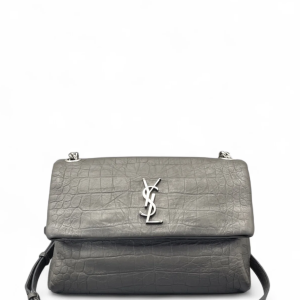 Yves Saint Laurent West Hollywood Shoulder Bag Medium Calfskin Grey