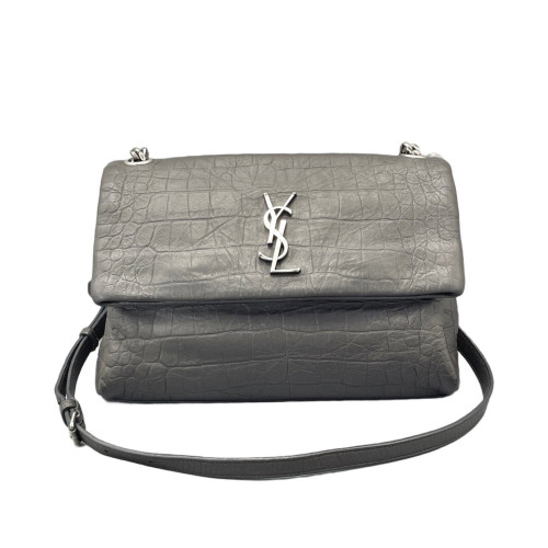 Yves Saint Laurent West Hollywood Shoulder Bag Medium Calfskin Grey