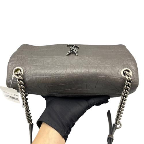 Yves Saint Laurent West Hollywood Shoulder Bag Medium Calfskin Grey