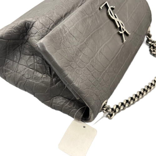 Yves Saint Laurent West Hollywood Shoulder Bag Medium Calfskin Grey