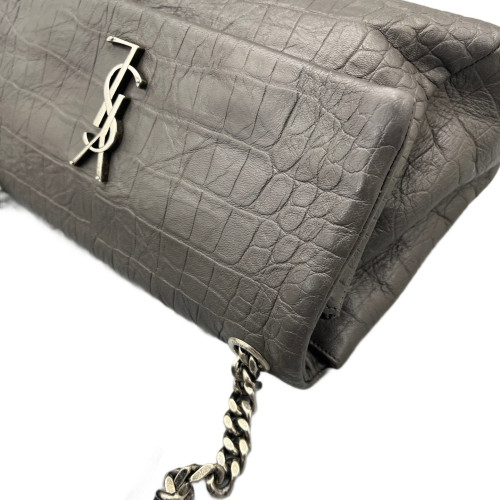 Yves Saint Laurent West Hollywood Shoulder Bag Medium Calfskin Grey