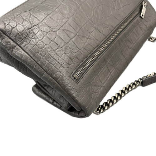 Yves Saint Laurent West Hollywood Shoulder Bag Medium Calfskin Grey