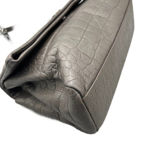 Yves Saint Laurent West Hollywood Shoulder Bag Medium Calfskin Grey