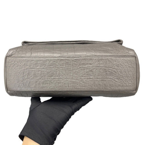 Yves Saint Laurent West Hollywood Shoulder Bag Medium Calfskin Grey