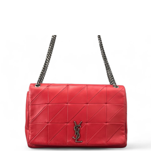 Yves Saint Laurent Shoulder Bag Calfskin Red