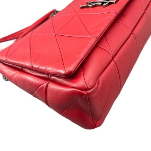 Yves Saint Laurent Shoulder Bag Calfskin Red Yves Saint Laurent Shoulder Bag Calfskin Red