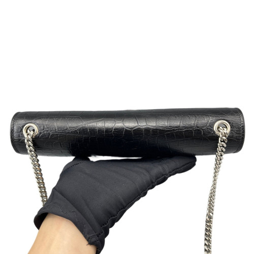 Yves Saint Laurent Medium Kate Corssbody Bag Calfskin Crocodile Embossed Black Yves Saint Laurent Medium Kate Corssbody Bag Calfskin Crocodile Embossed Black