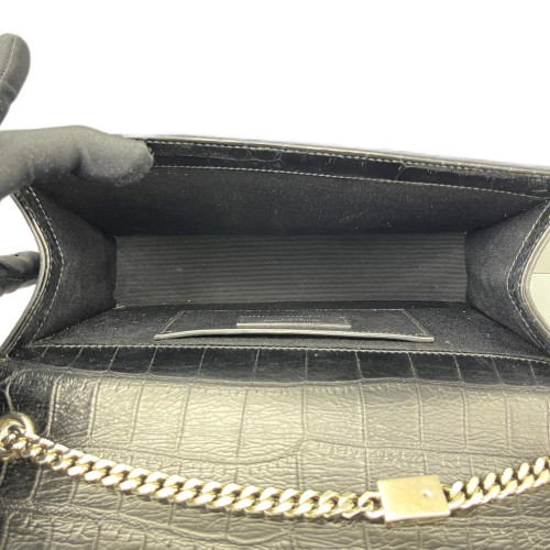 Yves Saint Laurent Medium Kate Corssbody Bag Calfskin Crocodile Embossed Black Yves Saint Laurent Medium Kate Corssbody Bag Calfskin Crocodile Embossed Black