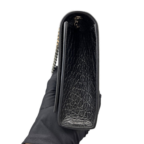 Yves Saint Laurent Medium Kate Corssbody Bag Calfskin Crocodile Embossed Black Yves Saint Laurent Medium Kate Corssbody Bag Calfskin Crocodile Embossed Black