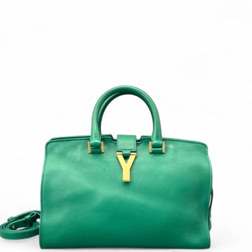 Yves Saint Laurent Small Cabas Chyc Calfskin Green
