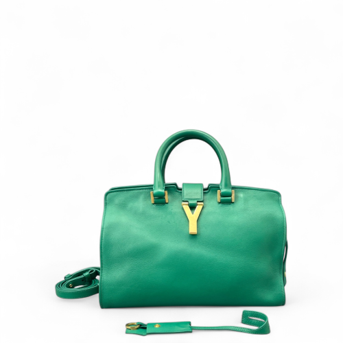 Yves Saint Laurent Small Cabas Chyc Calfskin Green