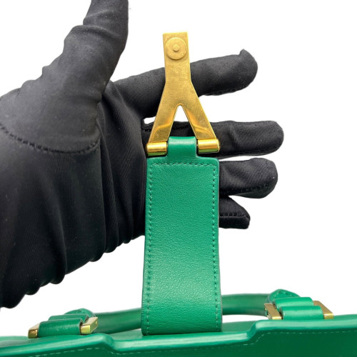 Yves Saint Laurent Small Cabas Chyc Calfskin Green