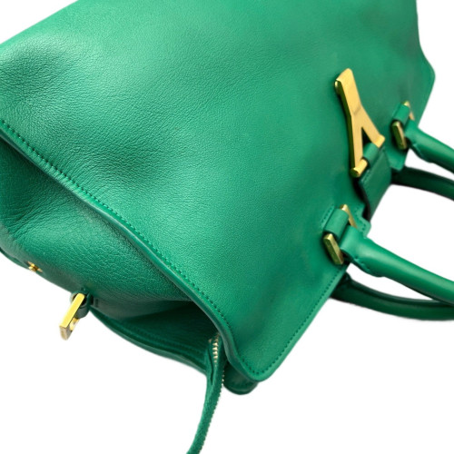 Yves Saint Laurent Small Cabas Chyc Calfskin Green