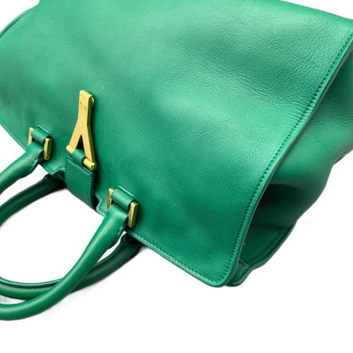 Yves Saint Laurent Small Cabas Chyc Calfskin Green