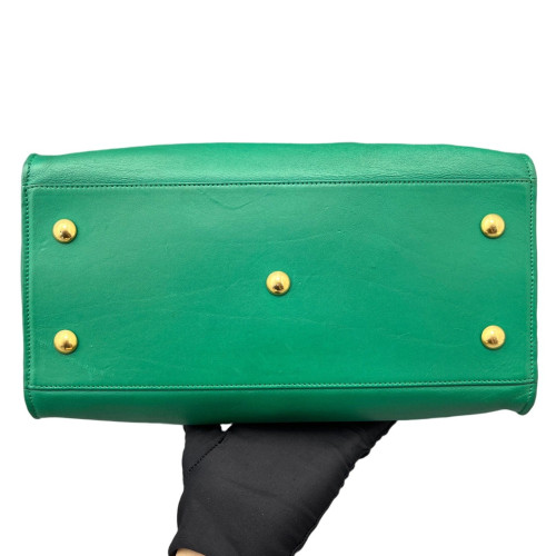 Yves Saint Laurent Small Cabas Chyc Calfskin Green