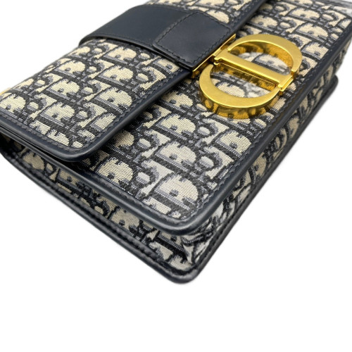 Dior 30 Montaigne Flap Bag Oblique Navy Beige