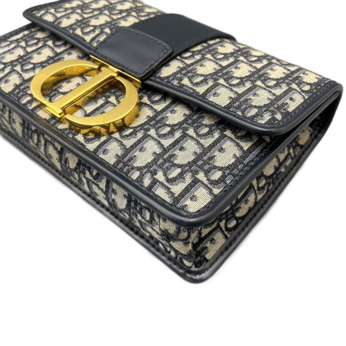 Dior 30 Montaigne Flap Bag Oblique Navy Beige