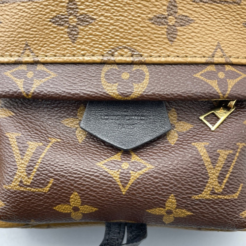 Louis Vuitton Palm Springs Backpack Mini Reverse Monogram Brown Black