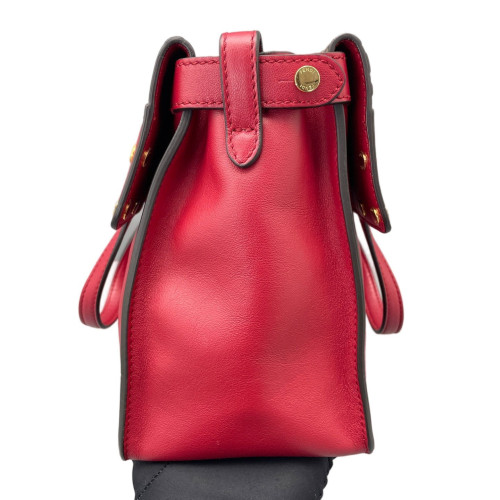 Fendi Small Flip Tote Embossed FF Red Brown