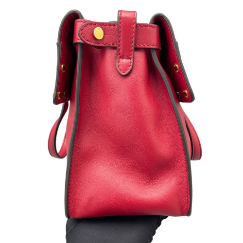 Fendi Small Flip Tote Embossed FF Red Brown
