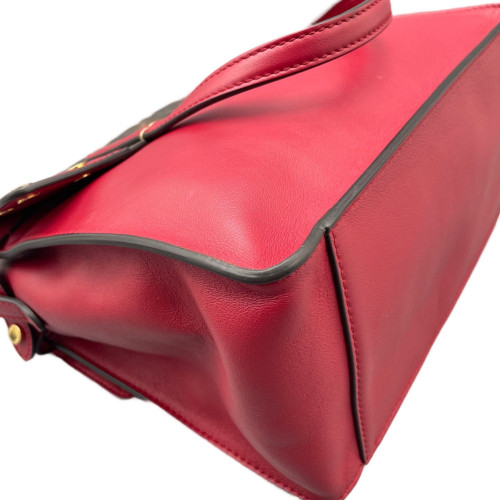 Fendi Small Flip Tote Embossed FF Red Brown