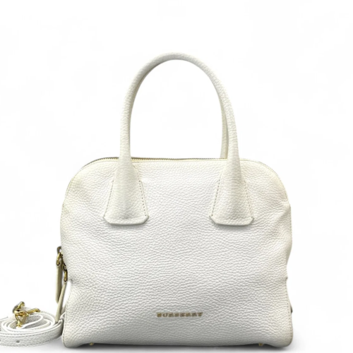Burberry Two-Way Bag Grained Calfskin White