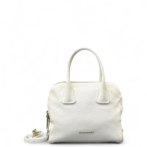 Burberry Two-Way Bag Grained Calfskin White