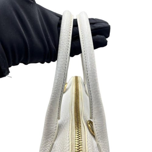 Burberry Two-Way Bag Grained Calfskin White