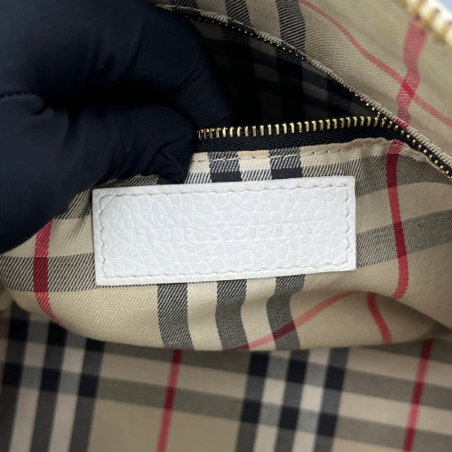 Burberry Two-Way Bag Grained Calfskin White